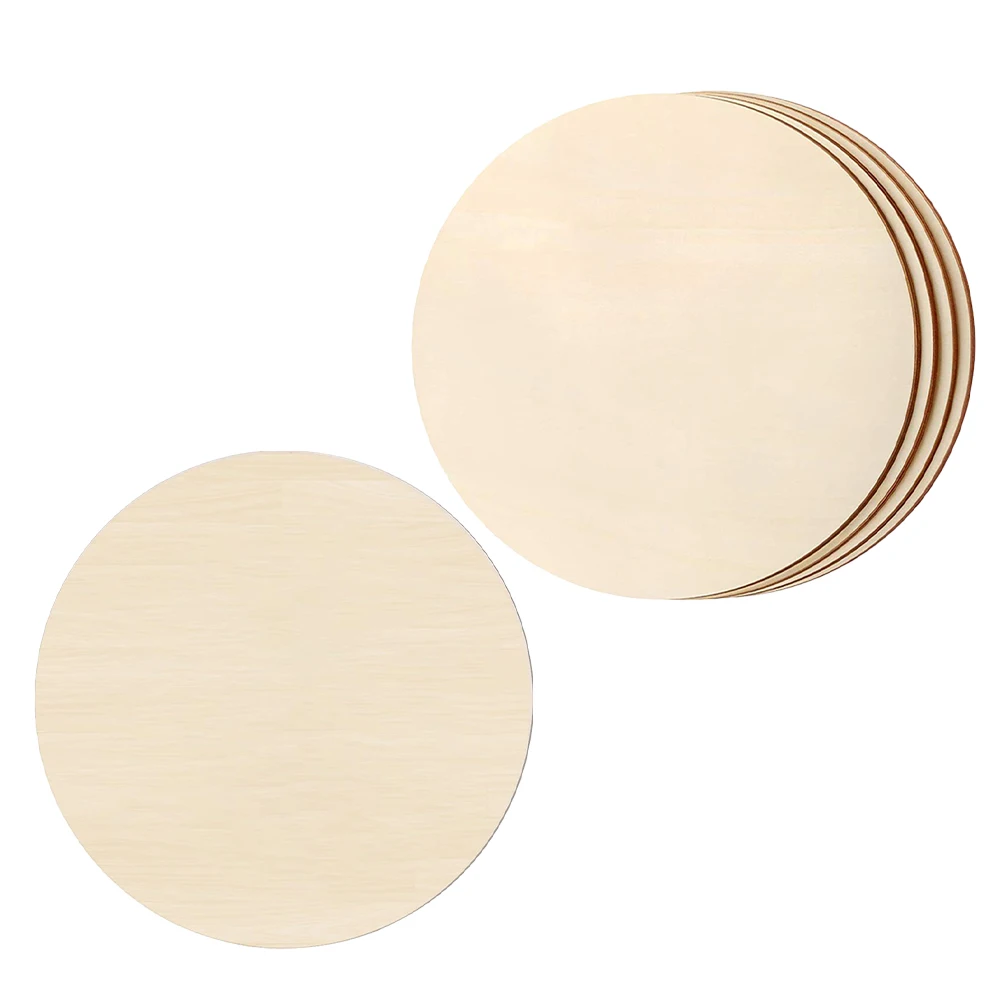 

5pcs Round Wood Chips 25cm Unfinished Crafts Blank Signs Wood Circles Creativity Children Diy Natural Material Versatile Use