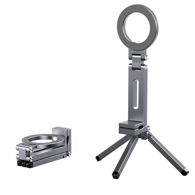 

Magnetic Phone Tripod Stand for iPhone -Aluminium Smartphone Mini Tripod Pocket Cell Phone Stand for iPhone 16/15/14/13 Magsafe