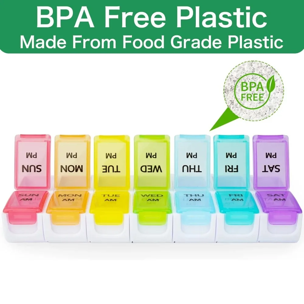 جديد السفر المحمولة انفصال أسبوعي منظم حبوب منع الحمل 2 مرات في اليوم صندوق 7 أيام الحاويات الطب لمكملات الفيتامينات #4