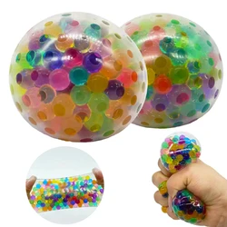 1PC 6cm TPR Rainbow Bead Pressure Reducing Ball Squishy Fidget Toys Funny Stress Reliever Reduce Pressure Prop