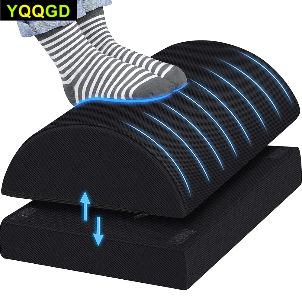 Foot Rest Anti-slip Comfortable Zipper Double Layer Relieve Fatigue Semicircle under Desk Footrest Cushion Office Accessories