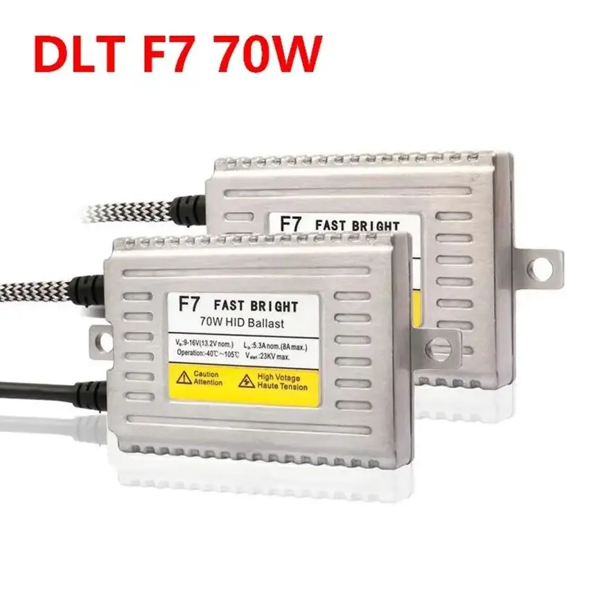 

Genuine DLT F7 70W Fast Bright Ballasts 12V AC Premium Xenon Reactors 6500LM For H1 H3 H7 H11 hb3 hb4 12V Cars HID Lighting