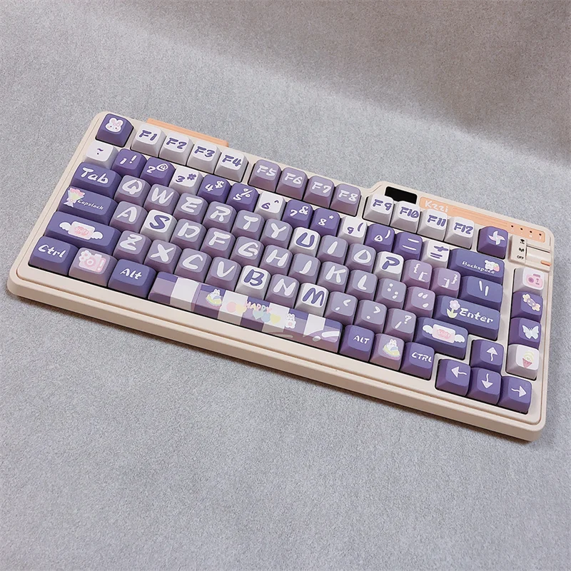 Purple keycaps 124 Keys Violet Sunflower The key cap PBT for GMK 61/68/84/87/96/980/104/108 Mechanical keyboard available