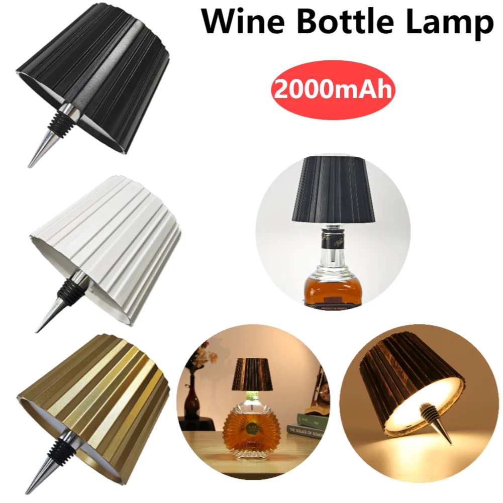 

Wine Bottle Lamp LED Table Lamp Atmosphere Night Light 3 Color Stepless Dimming Rechargeable Touch Control Wine Bottle Lamp