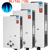 8/16/18L LPG Propane Gas Tankless Water Heater Instant Hot Water Heater Boiler for Outdoor Camping With Shower Head Kit