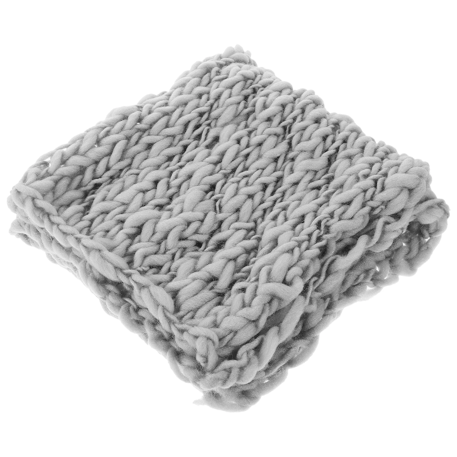 

Yarn Blanket Baby Picture Backdrop Grey Cotton Knitted Blankets for Newborn Pictures