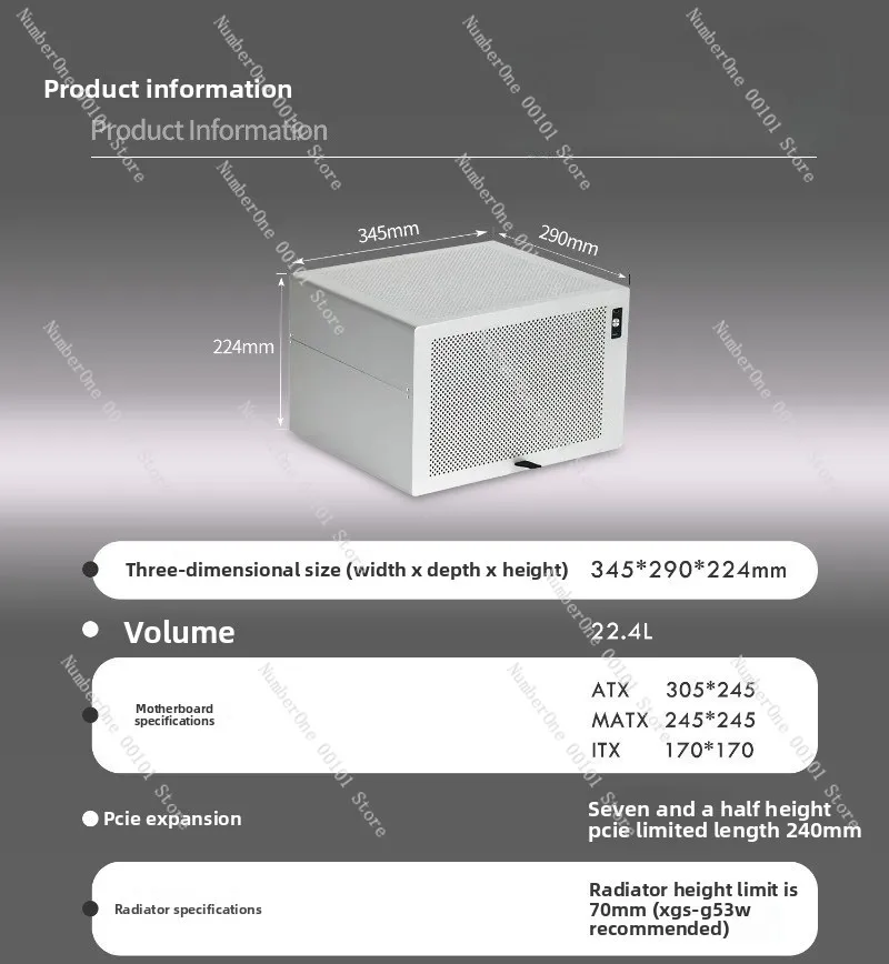 Aries 8-Bay NAS Chassis, Anodized Aluminum ATX Motherboard SFX PSU for Home Server & Gaming Build