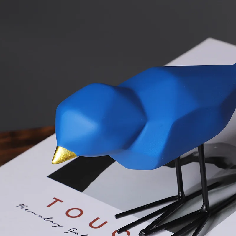 Modern Resin Bird Sculpture, Geometric Origami Animal Sculpture, Home Office Bird Sculpture, Abstract Decoration