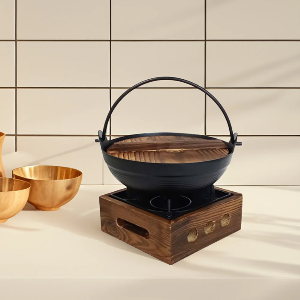 

1 Set Cast Iron Sukiyaki Japanese Style Shabu Hot Pot Soup Pan For Home Camping Outdoor Picnic Cookware Sets Iron Cooking Pot