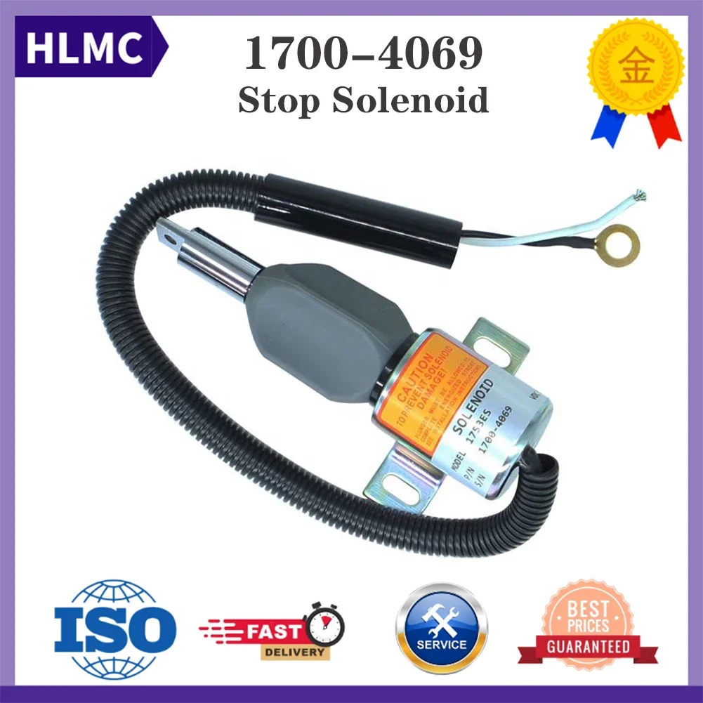 

12E6UC4B1S1CC43 1753ES 1700-4069 P400WCU XP375WCU Электромагнитный клапан остановки дизельного двигателя Запорный электромагнитный клапан 8973737622