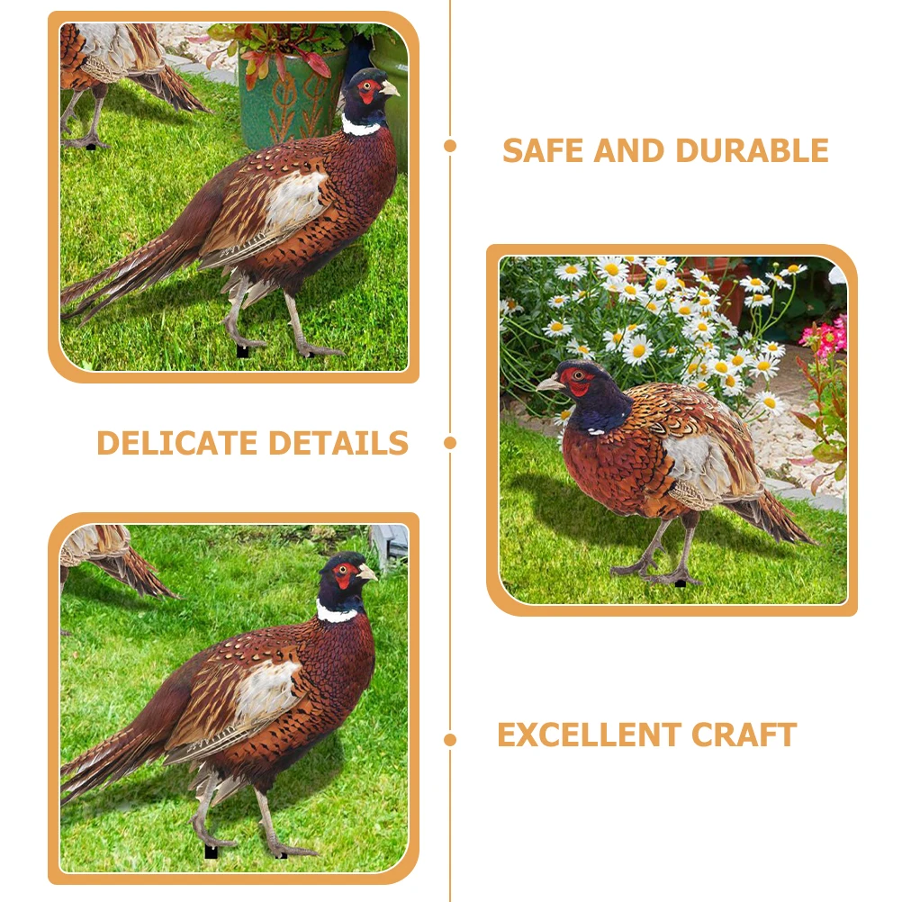 

2 Sets Lifelike Acrylic Pheasant Yard Outdoor Garden Decoration Lawn Ornament Stake Chicken Shape For Courtyard Doorway Pheasant