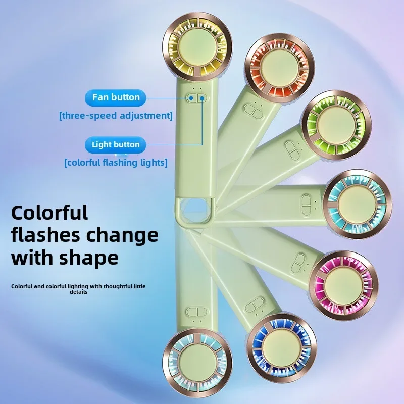 

Портативный и красочный электрический карманный вентилятор, обязательный для лета, трансграничный вентилятор свежего воздуха YUECHENG