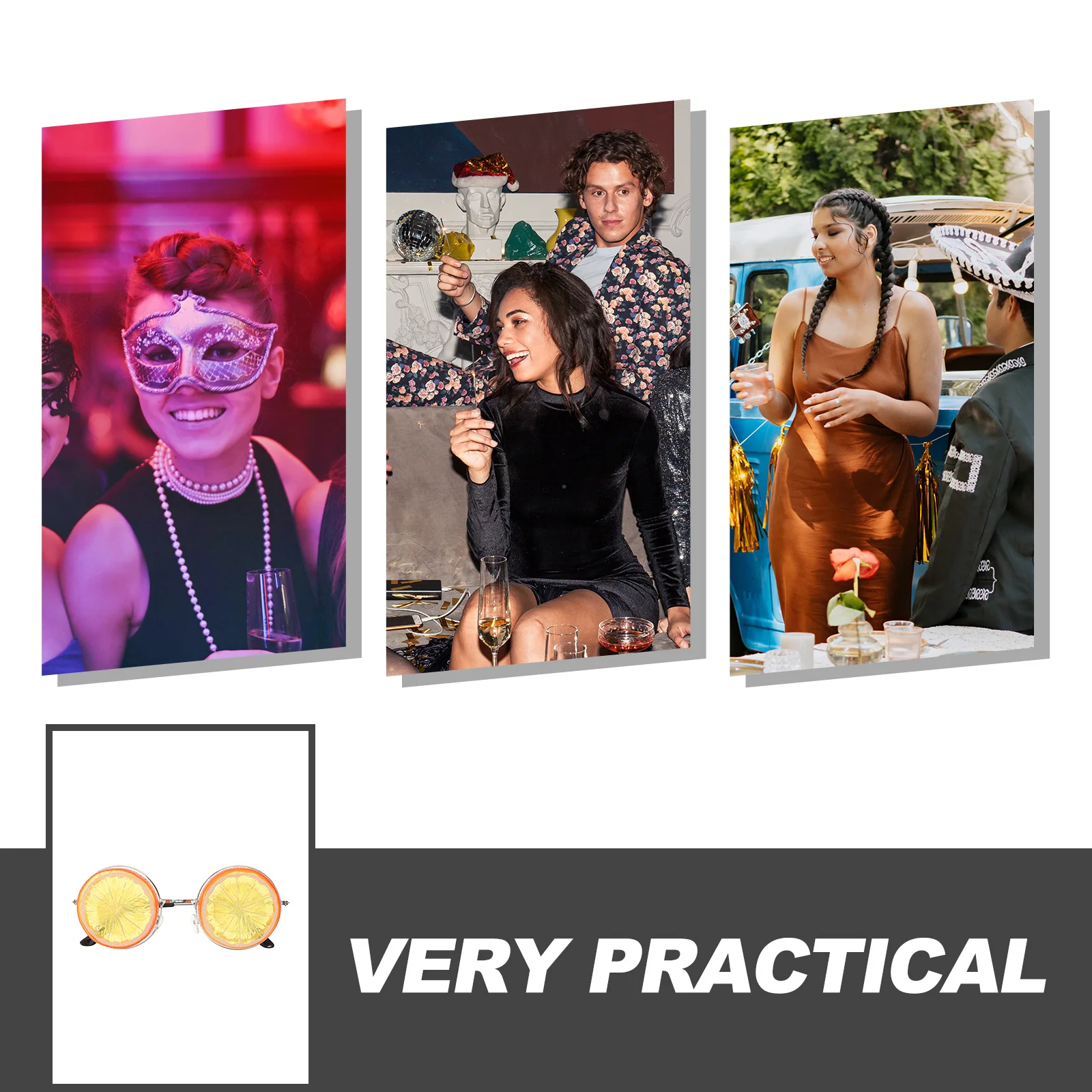 

2pcs Lemon Glasses Clear Birthday Sunglasses Funny Pool Party Decorations Green Photo Props Lightweight Stylish Cosplay