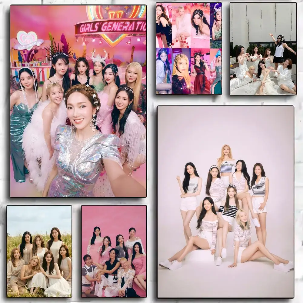 Pop Girl Group Girls' Generation Poster Modern Wall Decor Collection for Home Design
