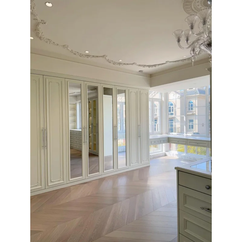 custom.Modern High-end Design French Wardrobe Full Wall Cabinet, Customized Wardrobe Wooden Jewelry Cabinet, Factory Direct Sale