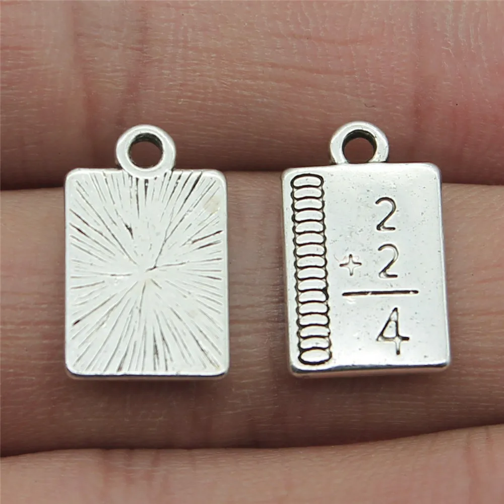 20pcs Antique Silver Color 10x17mm Mathematics Textbook Charms Pendant For DIY Jewelry Making DIY Jewelry Findings