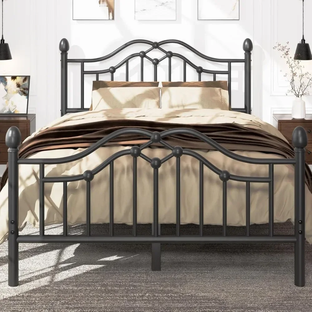Metal Bed Frame with Headboard and Footboard, Modern Iron Platform Bed Frame Support Up to 1200LBS, Under Storage Bed Frames image 2