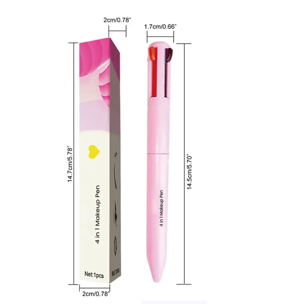 Nieuwe cosmetica 4-in-1 eyeliner make-up Multi-effect lipliner pen Schoonheid en gezondheid Waterdichte wenkbrauwversterkers Dames