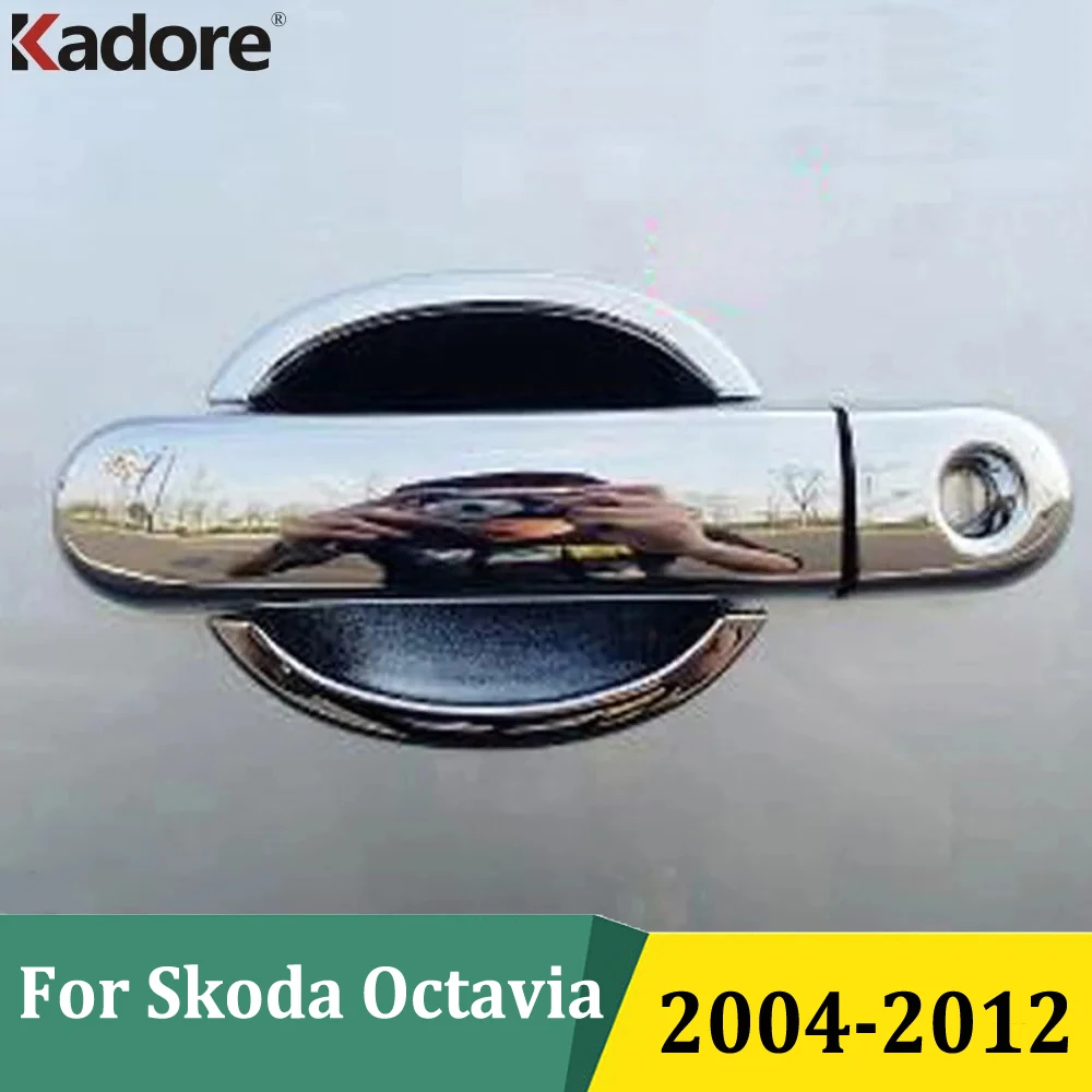 

Для Skoda Octavia 2004 2005 2006 2007 2008 2009 2010 2012 ABS хромированная дверная ручка чаша крышка отделка автомобиля внешние аксессуары