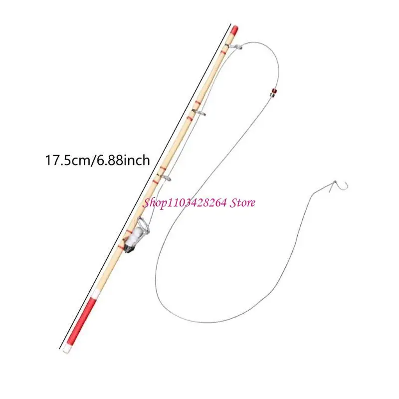 Modelo decorativo caña pescar casas muñecas escala 1:12 herramienta decorativa realista