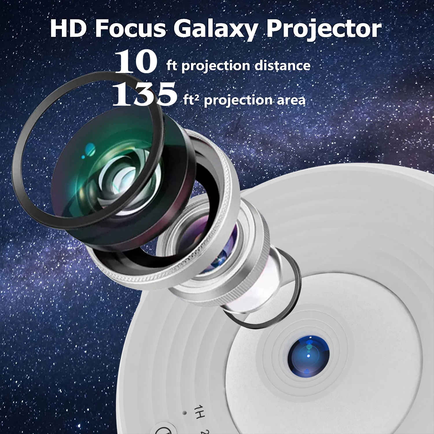 Galaxy Projector Night Light Star Planetarium Projector Adults 360° Rotate Gaming Room, Home Theater, Ceiling, Room Decor (White