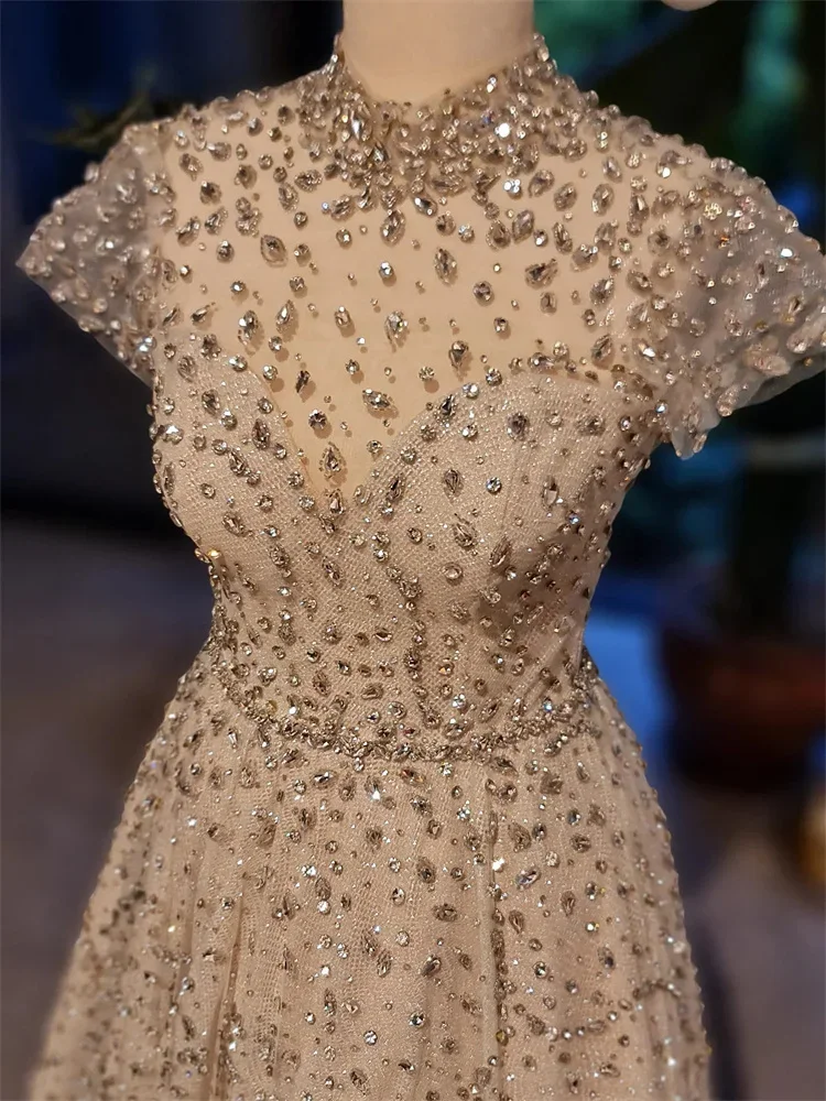 Aenyrst Haute Couture Prom Dresses Exquisite Rhinestones Evening Dresses Luxury Arabic Dubai Dress Wedding Guest Dresses image 3
