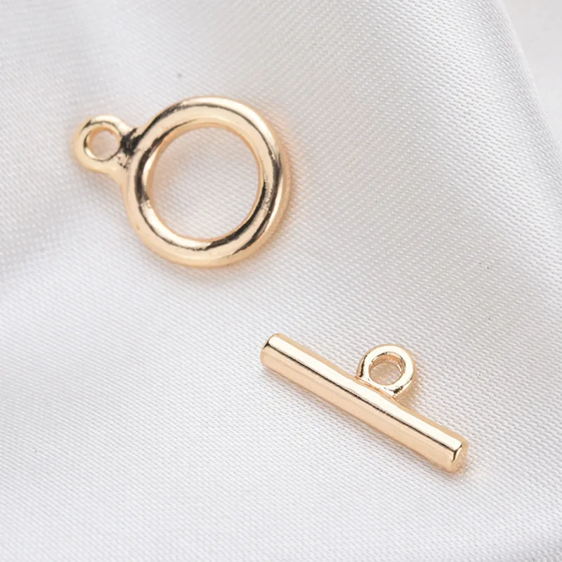 (3341)10 Sets 15x11MM 24K Gold Color Plated Brass Round Bracelet O Toggle Clasps High Quality Diy Jewelry Accessories