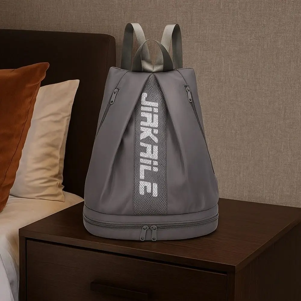 حقيبة ظهر محمولة للصالة الرياضية بسعة كبيرة مع حقيبة تخزين للياقة البدنية وأشرطة قابلة للتعديل بلون سادة #4