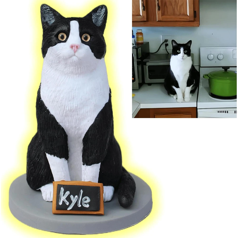 Cat Custom Bobblehead,Polymer Clay,Made from Photographs,Customizable Handmade Pets Bobble Heads