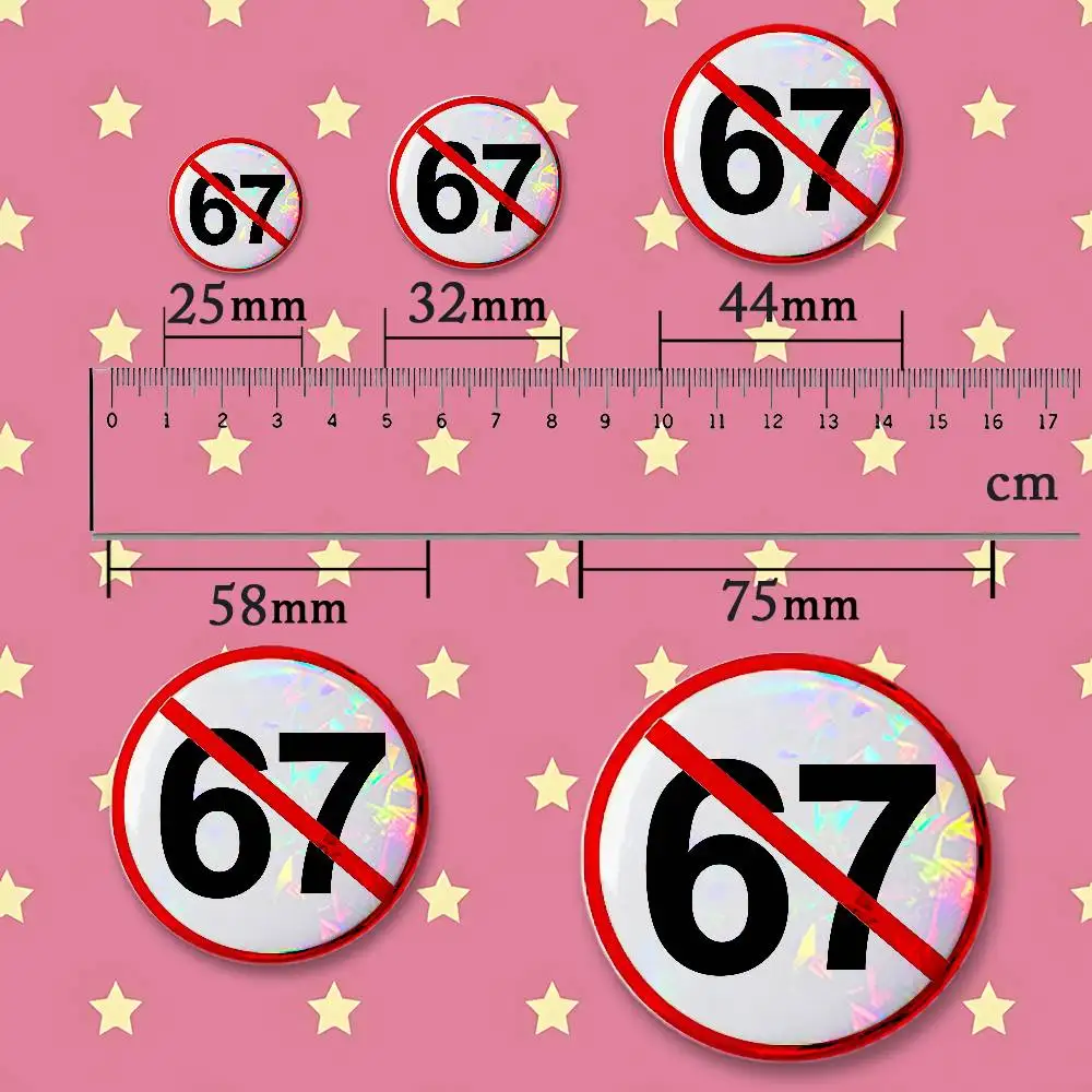 Warning Icon Disable AI Prohibition Sign Custom Badges 75mm 44mm 25mm 32mm 58mm Hat Backpack Accessories Toys Collect Gifts