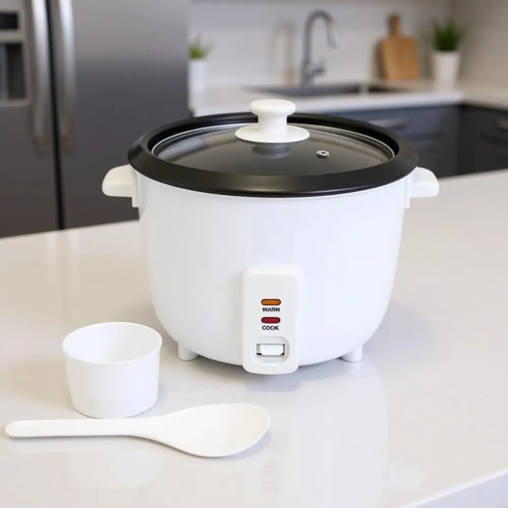 

Electric Nonstick Rice Cooker 8-Cup Uncooked 16-Cup Cooked White