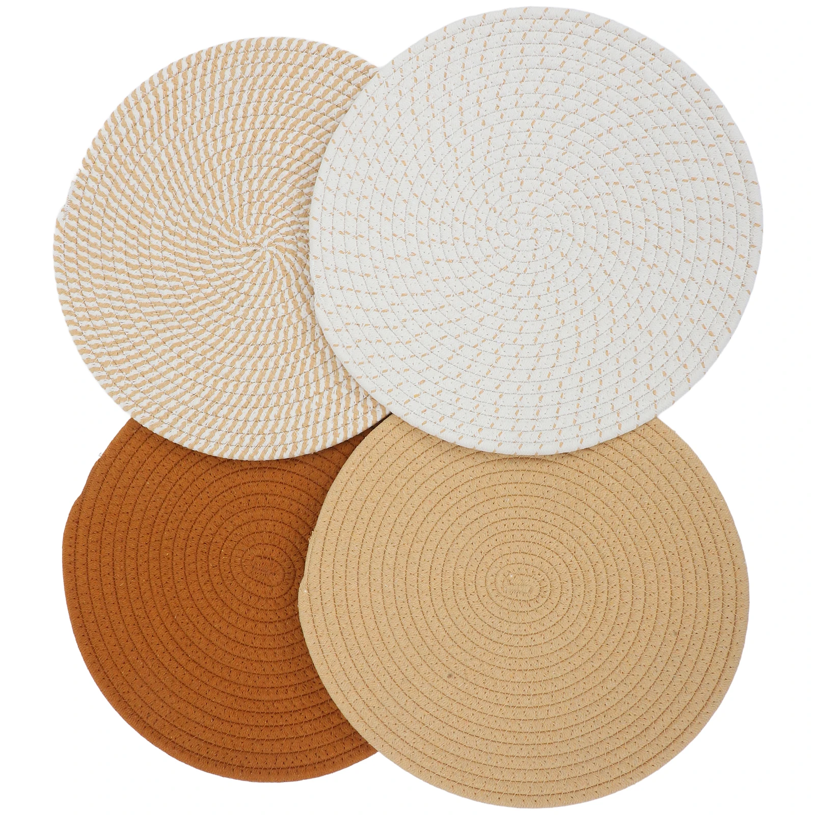 

4Pcs Dining Table Mats Heat Resistant Modern Design Place Mats for Round Tables Kitchen Counter Pot Holders Table Setting Decor