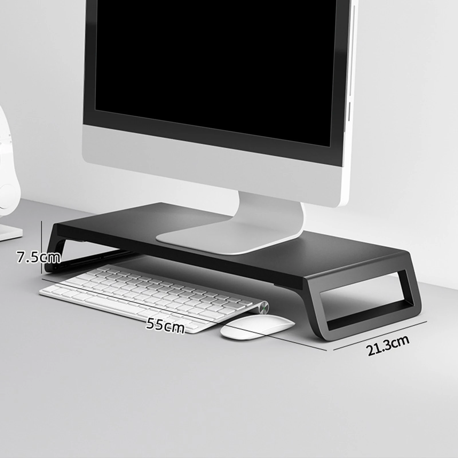 Imagem -02 - Monitor de Computador Riser Prateleira de Mesa Riser Prateleira de Mesa Portátil Madeira Fácil de Instalar Suporte de Monitor de Computador de Mesa