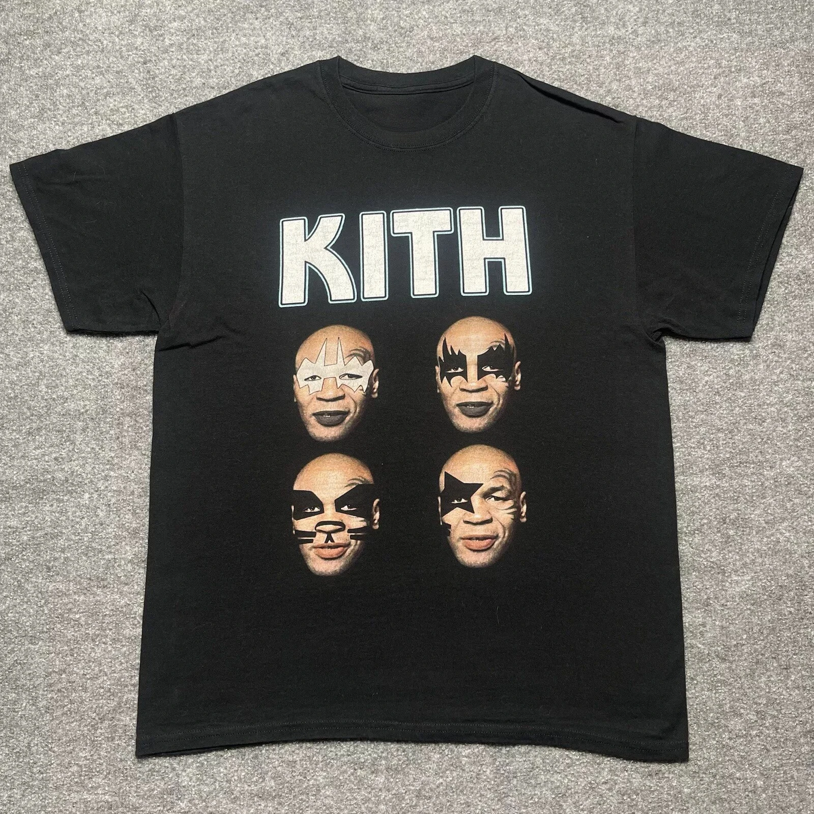 

Trendy short sleeved with letter print summer round neck cotton KITH T-shirt casual loose and simple men women Top tee