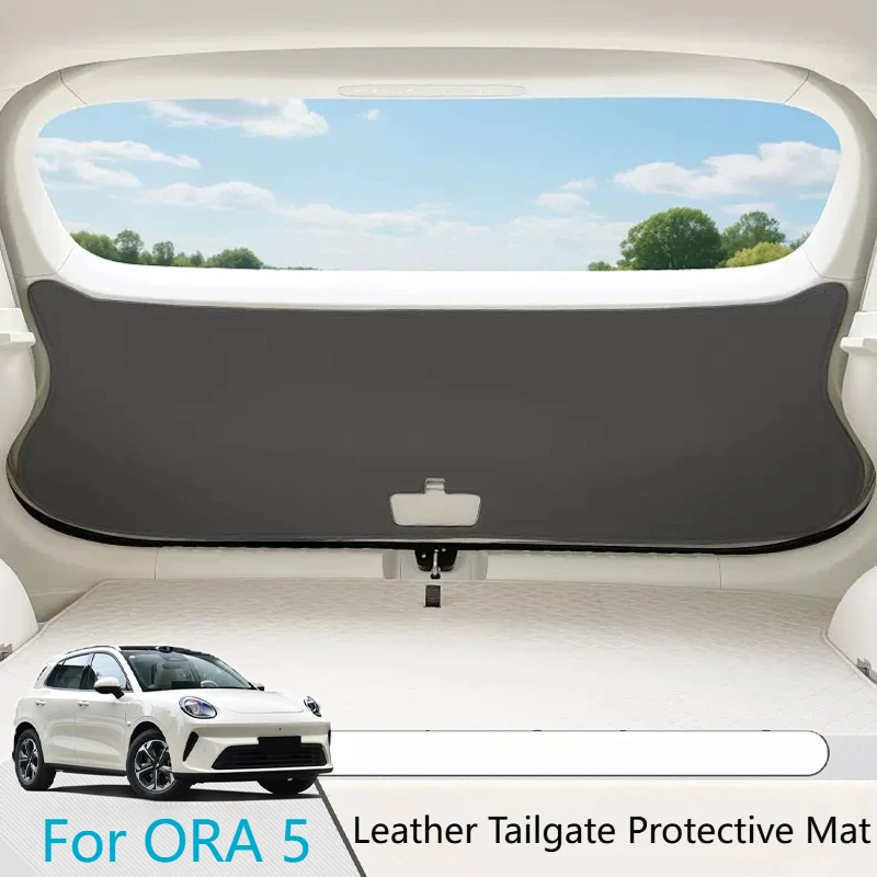 For GWM ORA 5 2026 Leather Trunk Kick Guard Electric Power Tailgate Crash Protection Pads Scratch Resistant Film Car Parts