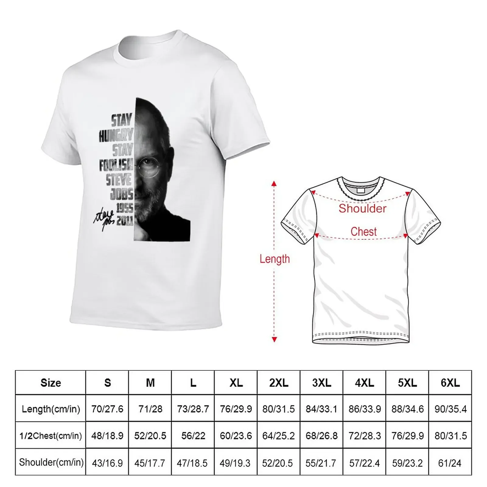 New Stay hungry stay Foolish Steve Jobs T-Shirt Oversized t-shirt anime Tee shirt Anime t-shirt men graphic t shirts