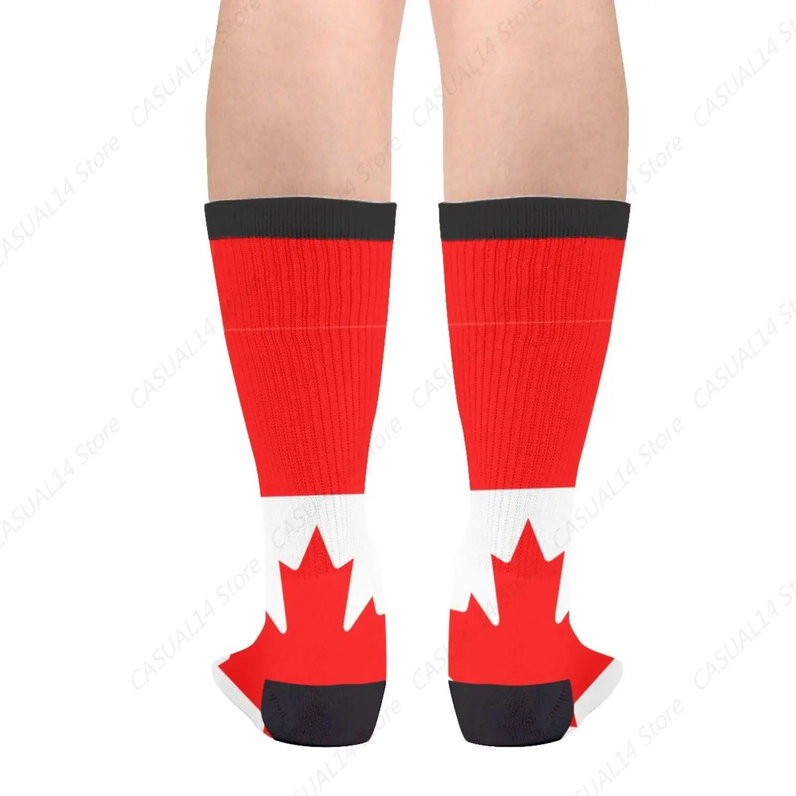 Canada Flag Canadian Novelty Fun Crew Socks Fashion Comfortable Men And Women Crazy Dress Socks