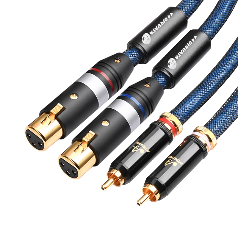 

ATAUDIO HIFI RCA to XLR Cable Male/Female Audio Cable OCC Sliver Plating Earphone Headphone hifi speaker cable xlr to rca