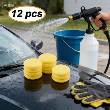 Auto-Detailing-Set: Mikrofaser-Schaumstoffschwämme – Hochdichte Wachsapplikatoren, streifenfreie Reinigungspads für Autopolitur/Staubentfernung