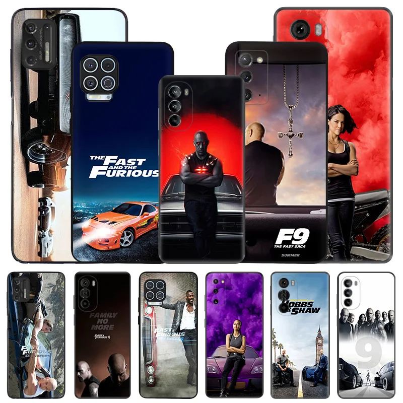 Soft Phone Cases For Motorola G53 G73 G9 G50 G51 G60 G71 G22 G32 G52 G72 Edge40 20 30 Fast Furious 9 Black Matte Cover