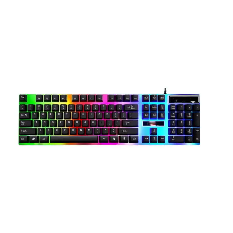 Black Mechanical Keyboard Wired Aesthetic Keyboard Floating Mechanical Keyboards Waterproof Clickable Keyboard For Home Desktop