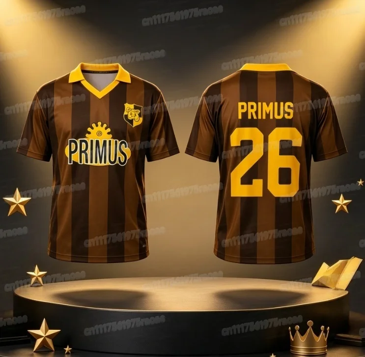 Primus Europe und UK 2026 Tour Merch Fußballtrikot Herren Fußball-T-Shirts Kurzarm V-Ausschnitt Lose T-Shirts Bedruckte Oberteile Familien-Matching – Detail 4