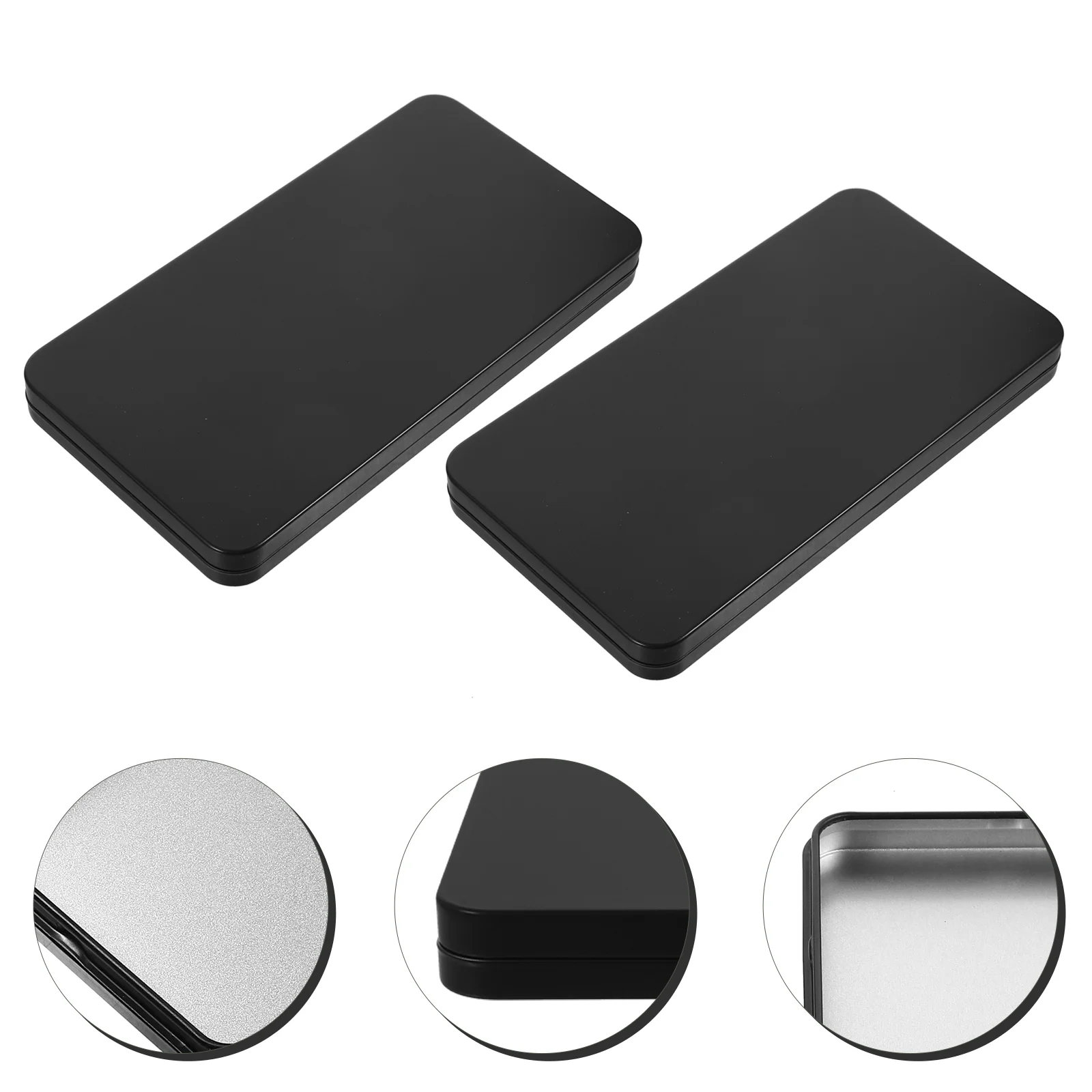 2 ชิ้นกระเป๋า Tinplate เงินสดกล่องกล่องยา Platter โลหะพับ Multi - function Candy