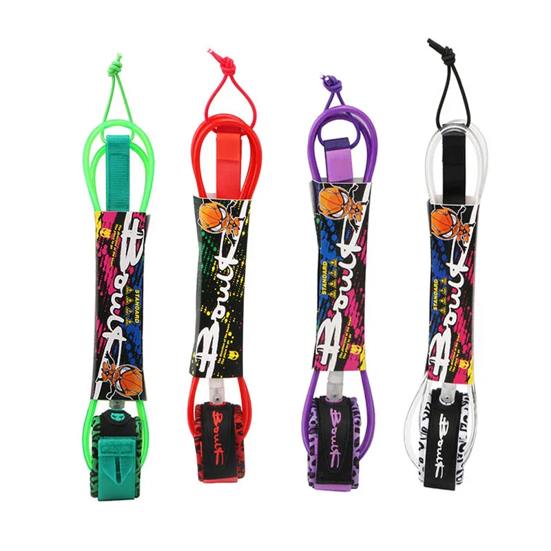 8 ft 7mm TPU foot leash surfboard foot rope colorful Bouck surf leash