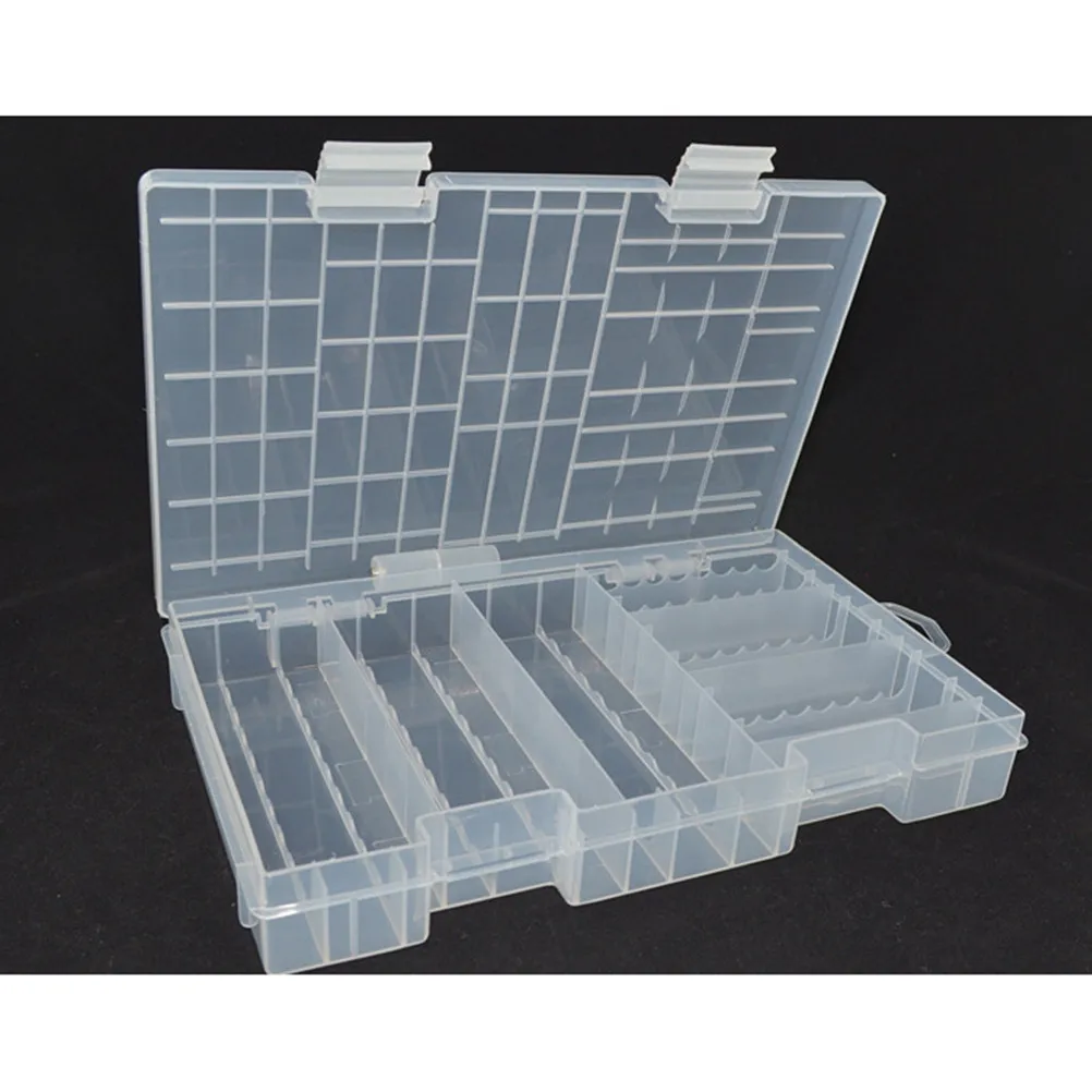 Aa Aaa Battery Storage Box Transparent Double Layer Portable Organizer Case For 18650 26650 Batteries