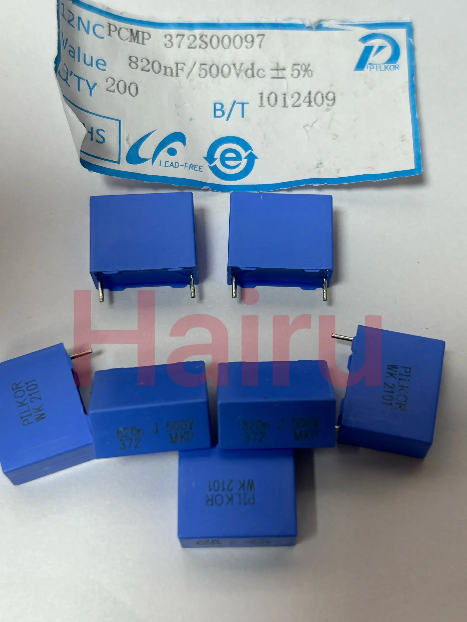 10pcs~50pcs New 0.82UF 500V PILKOR MKP 500V 0.82UF 820nF P15mm 820NF 500VDC 824 820nJ J 5% PCM15 Film capacitor