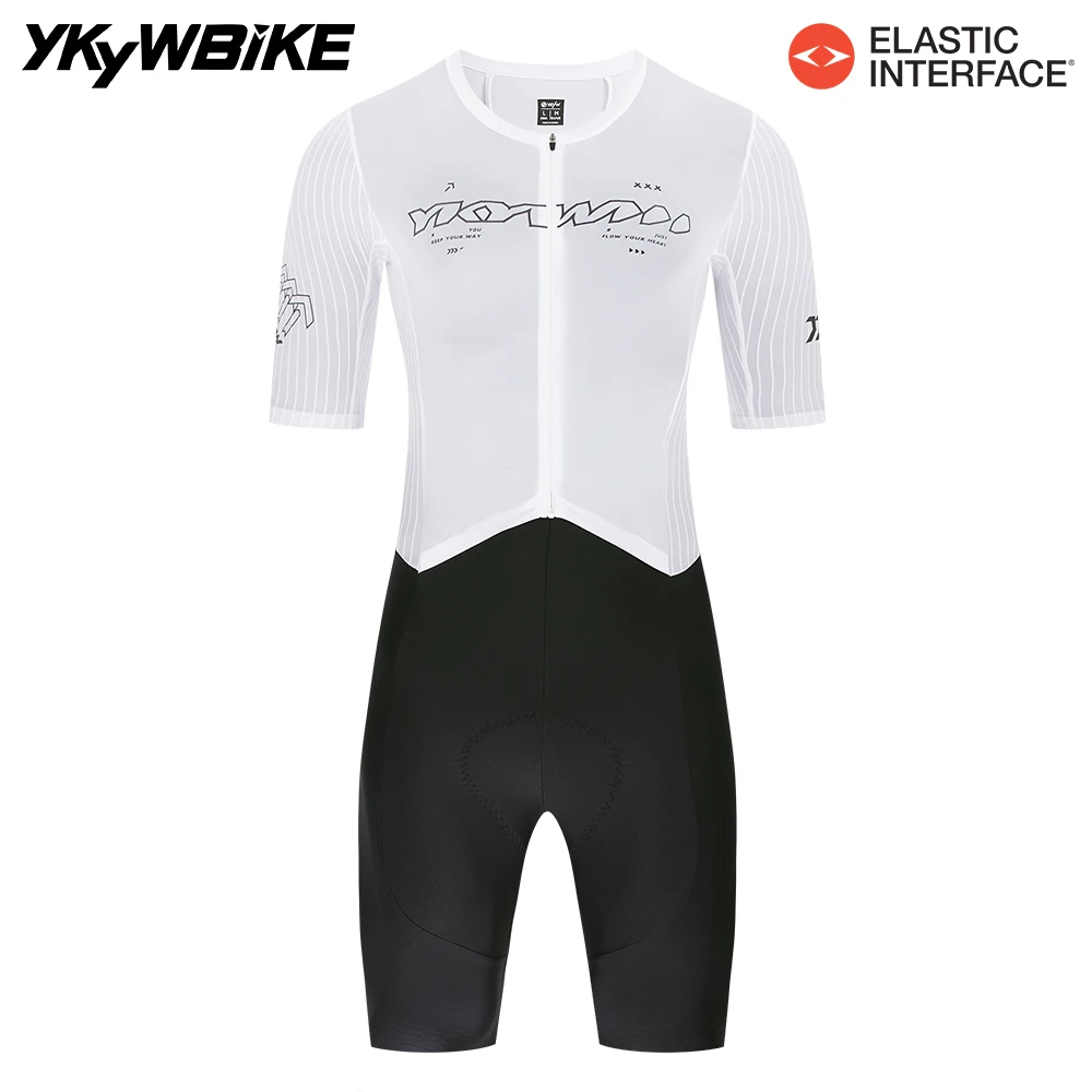 YKYWBIKE One-Piece Cycling Skinsuit Italy 200kg/m³ Elastic Interface Chamois Pads Aerodynimic Road Bike Set Bicycle Clothing