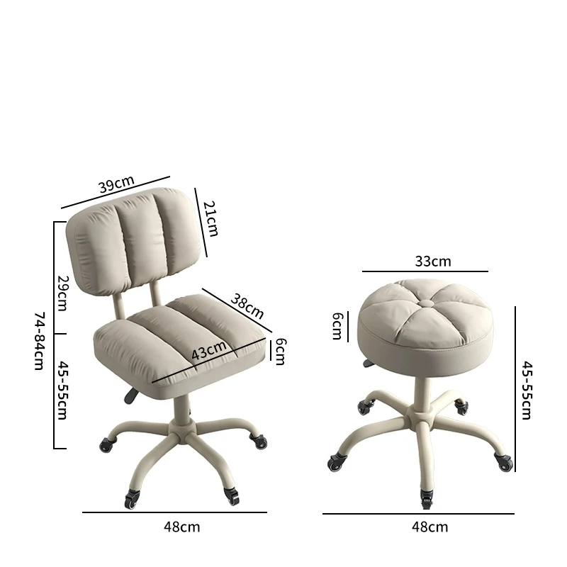 Salon Furniture Lifting Barber Stool Makeup Chair Nail Round Bench Beauty Stools Multifunctional Pulley Stool Backrest Chair