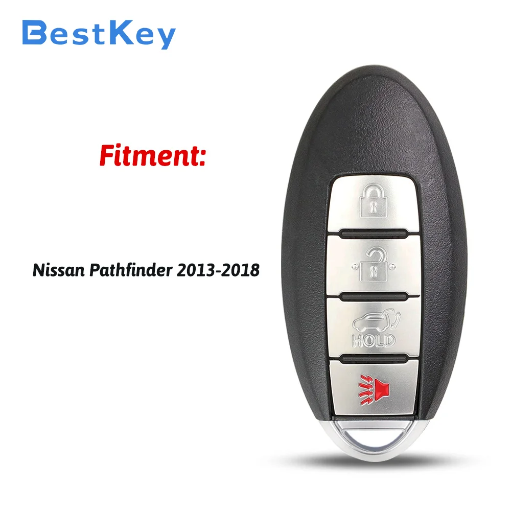 Best Key Replacement Smart Fob Case 4 Button Hatch Empty Key Shell FCC KR5S180144014 for Nissan Pathfinder 2013‑2018