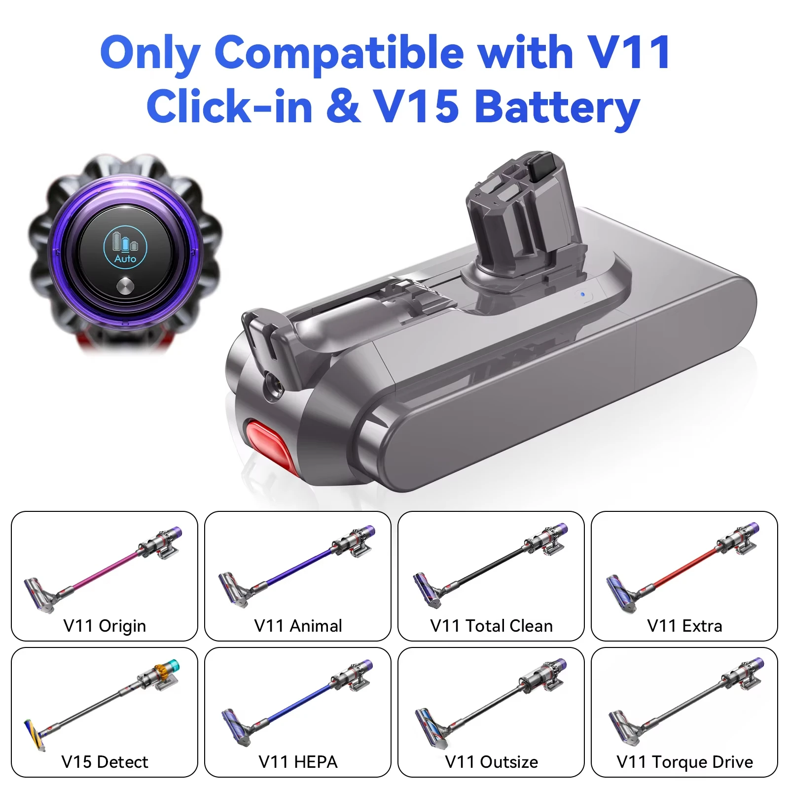 25.2V 6.0ah For Dyson V11 SV14 SV15 Battery Serie Vacuum Cleaner Fluffy V11 Absolute Extra V11 Absolute Animal Battery 970145-02